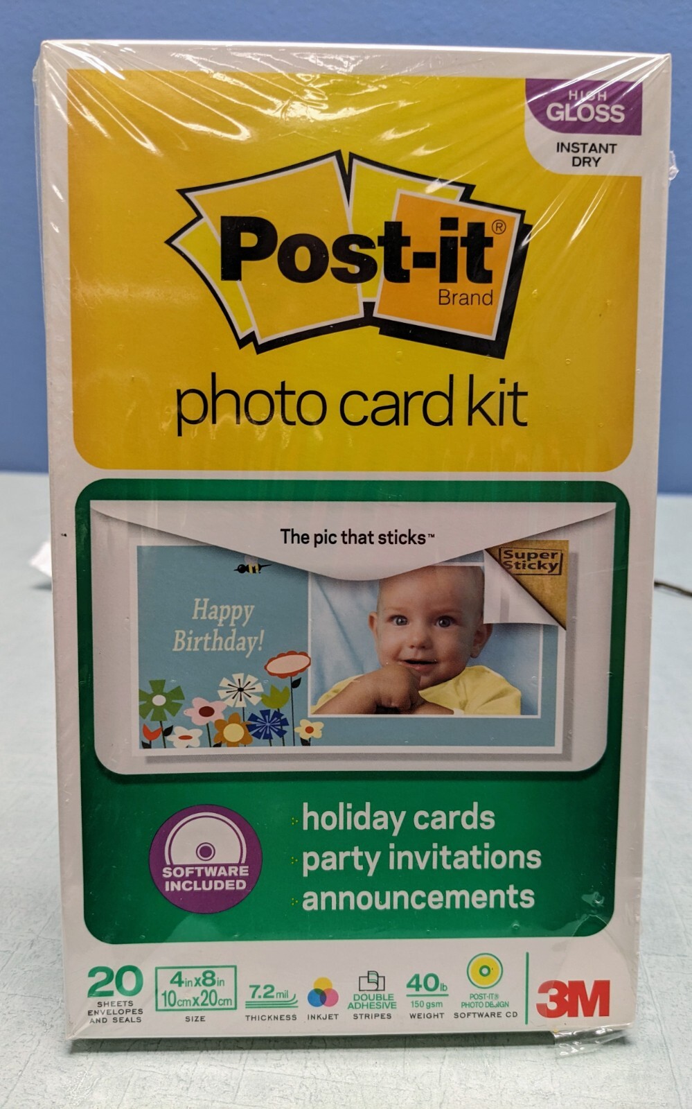 Post-it Photo Card Kit Holiday Invitations Announcements Software