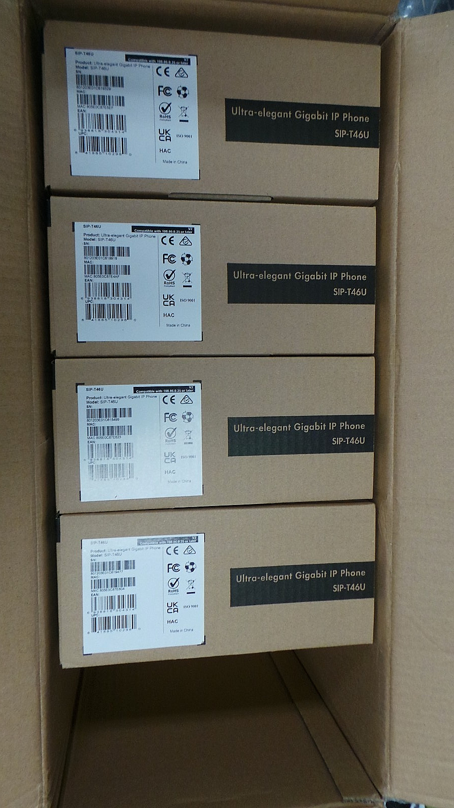 YEALINK SIP-T46U ULTRA ELEGANT GIGABIT IP PHONE NEW LOT OF X 4 NEW