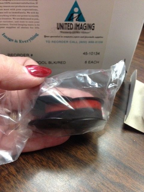UNITED IMAGING LOT OF 6 UNIVERSAL CALCULATOR INK SPOOLS  BLK/RED