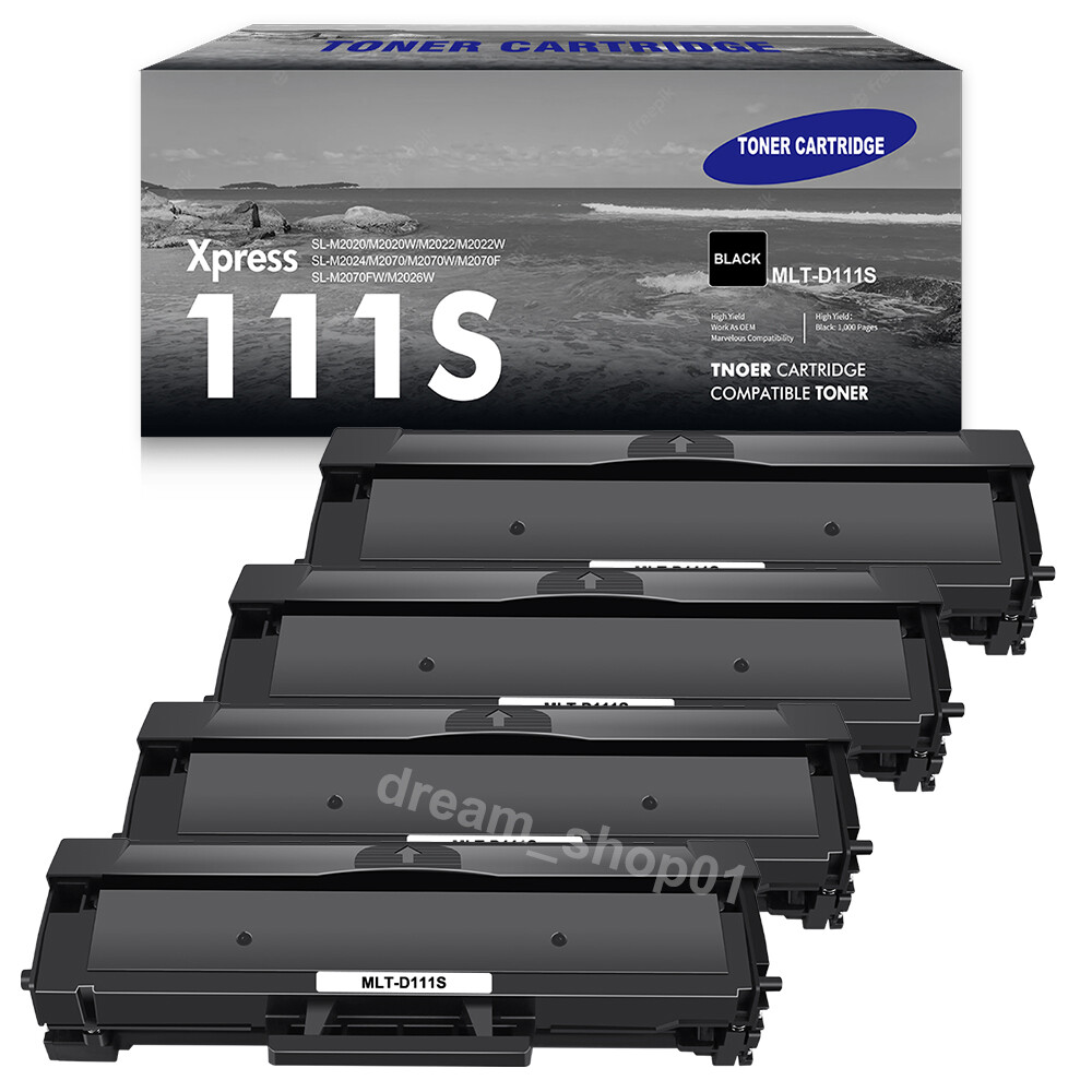 4PK Black Toner Cartridge MLT-D111S MLTD111S For Samsung Xpress M2020W M2070FW