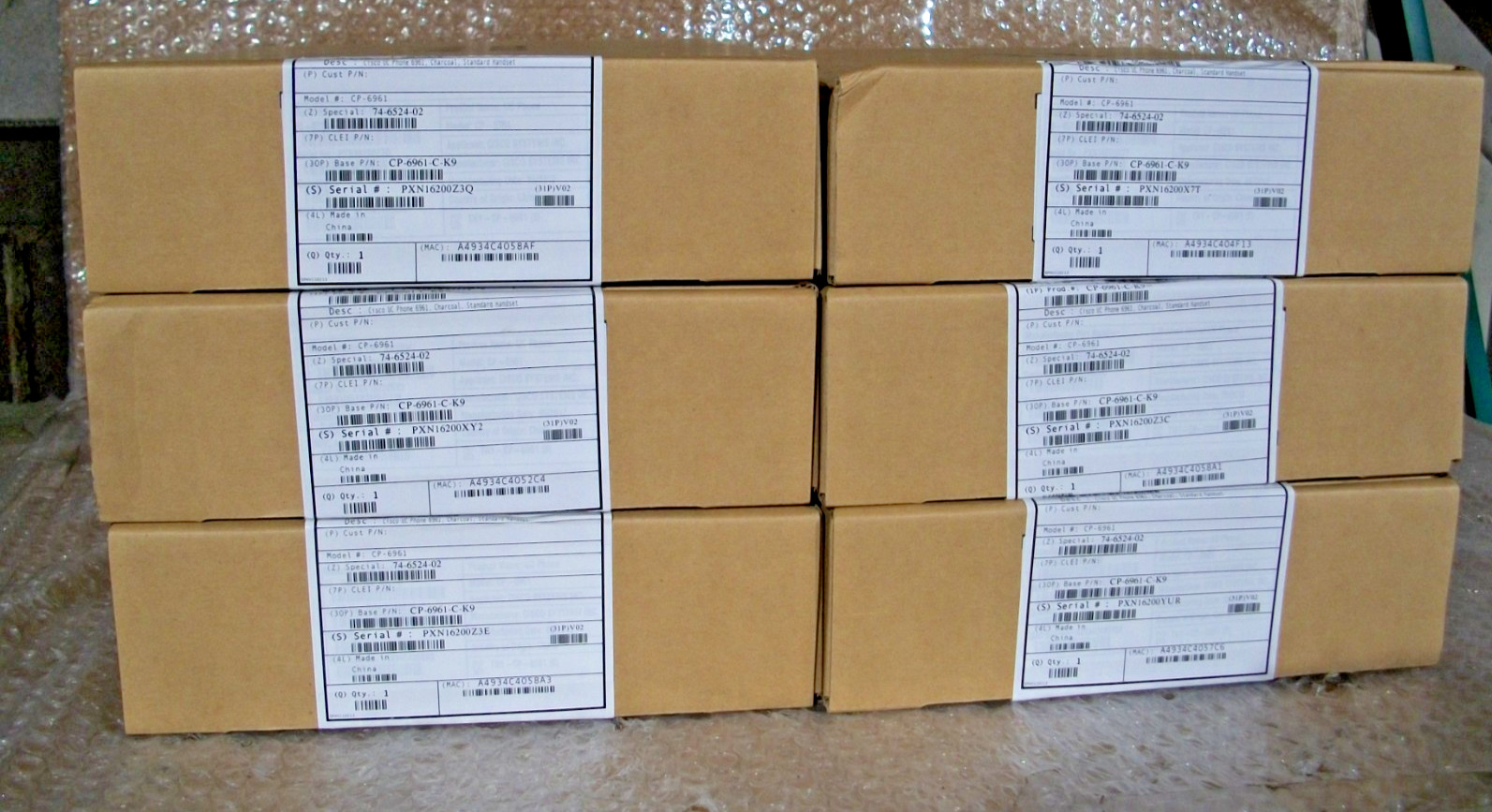 LOTS OF 6 NEW Cisco CP-6961 CHARCAOL UC Phones CP6961-C-K9
