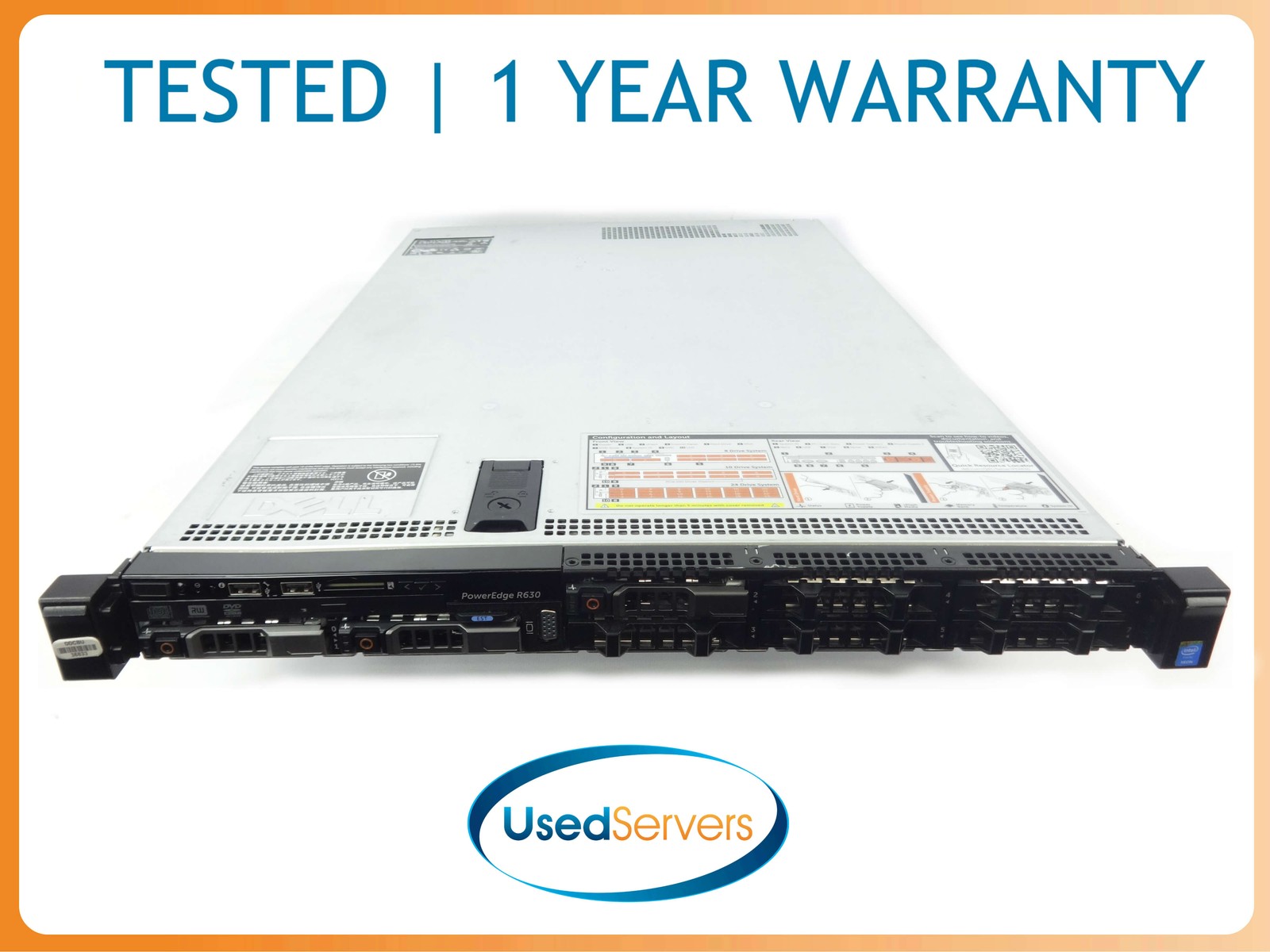 Poweredge R630 8SFF 2x E5-2637V3 3.5ghz=8Cores NO RAM 3x 240GB SSD H730