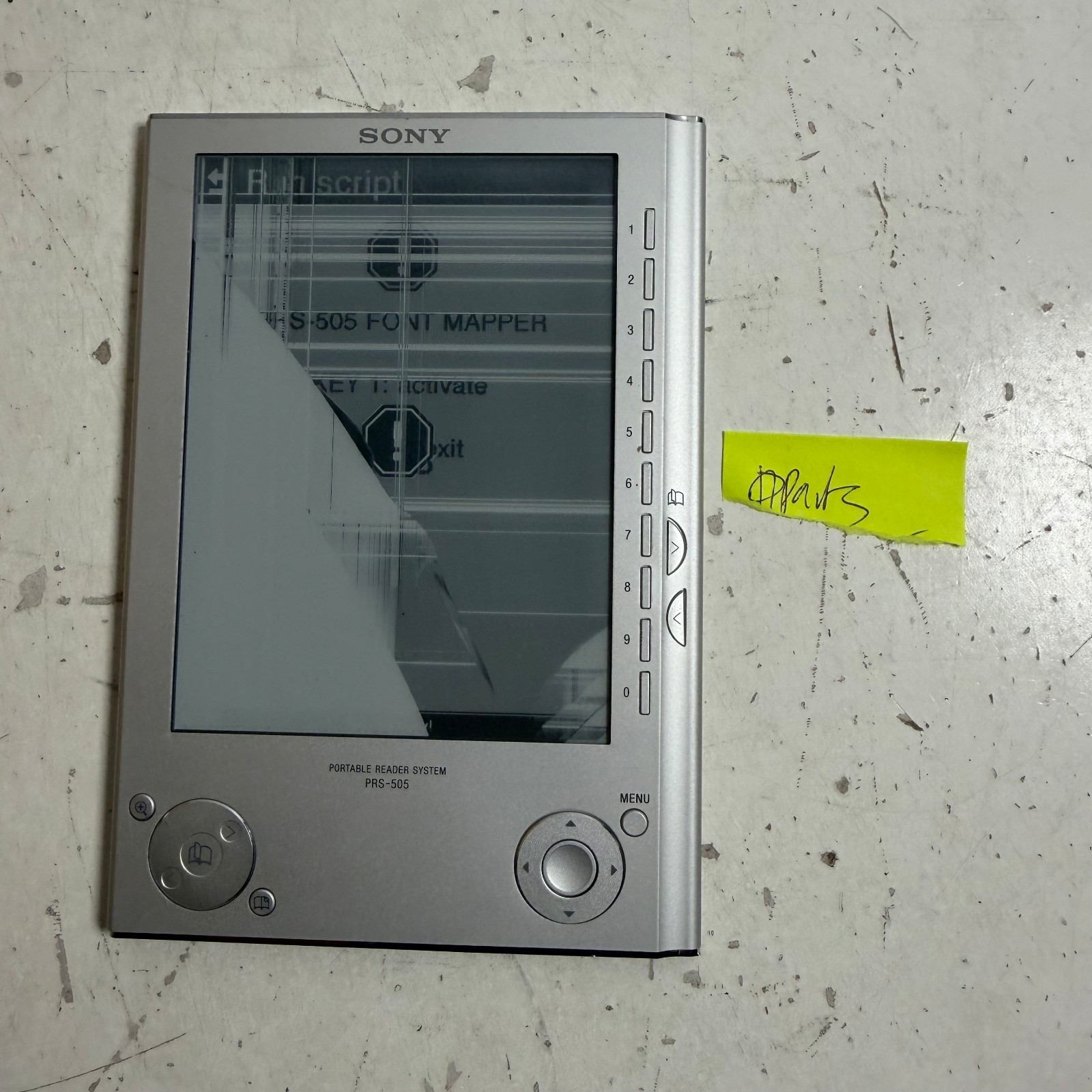 Sony PRS-505 Silver 6" E-Ink Portable E-Reader - BROKEN
