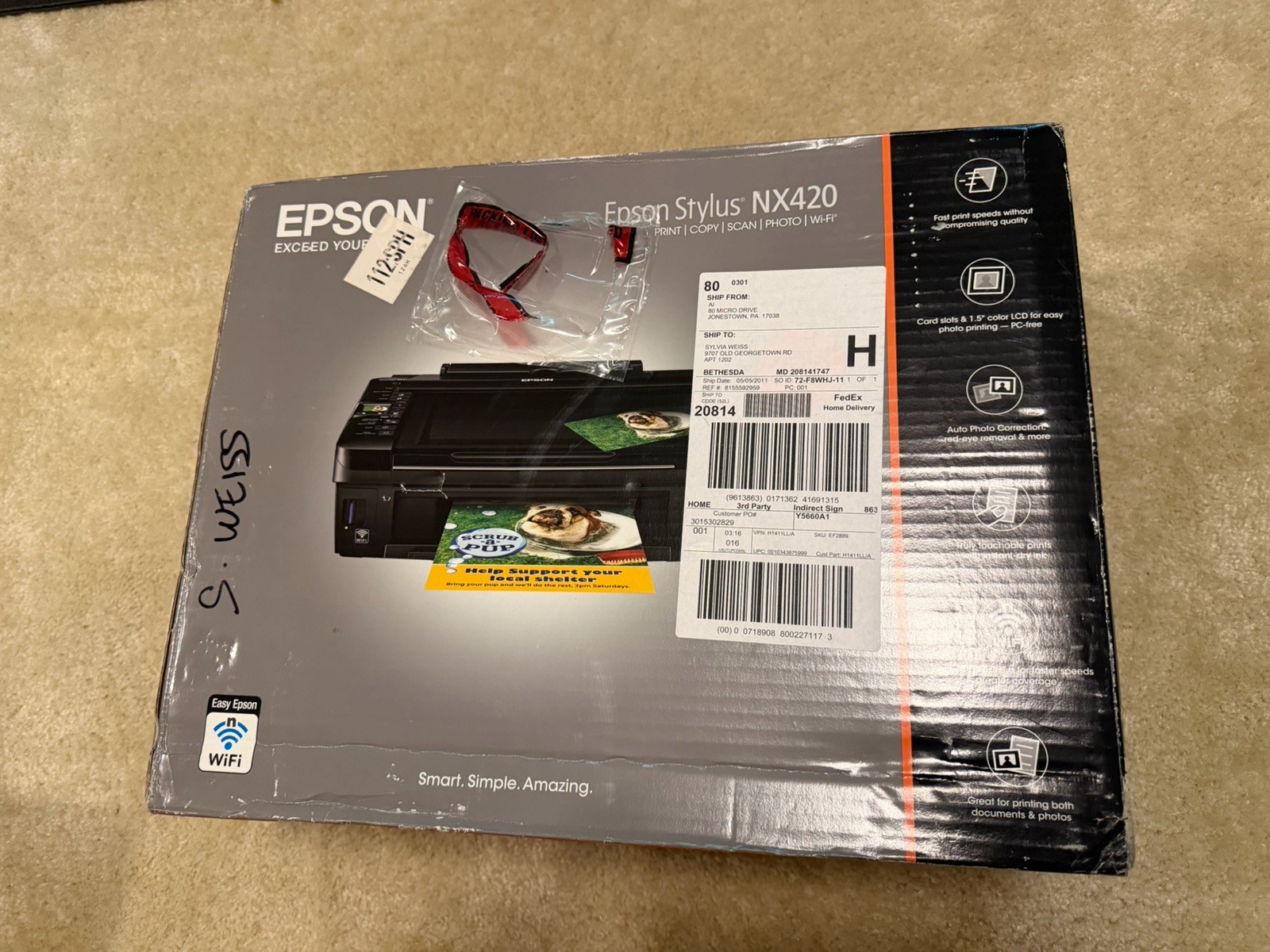 Epson Stylus NX420 Wireless All-in-One Inkjet Printer – Open Box / New Old Stock
