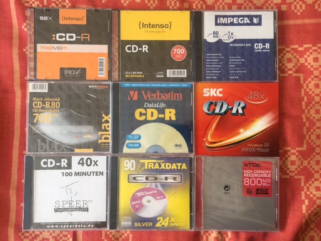 9x CD-R NEW Original Packaging Various Manufacturers Intenso, Verbatim, Traxdata, SKC, Blax, 