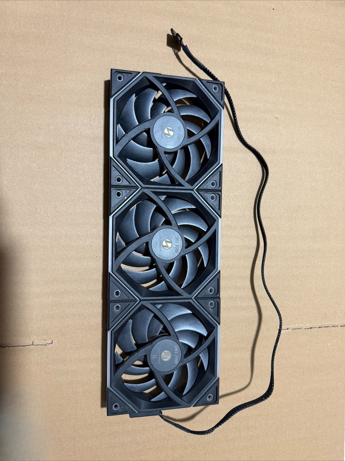 V4 120mm Black Non-Screen Wired Computer Case Fan 3 Pack with Screws and Cable