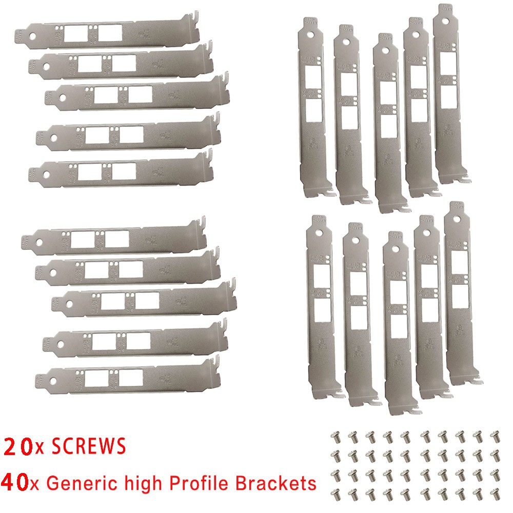 20pcs Long High Profile Brackets for Intel X710-DA2 X520-DA2 X520-SR2 X520-LR2