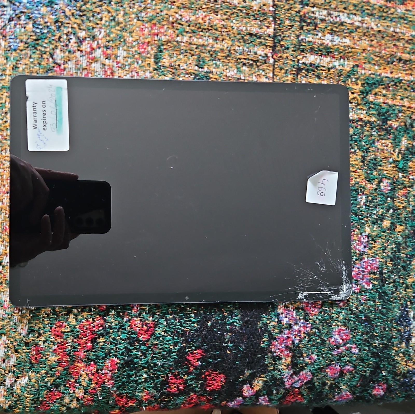 AS-IS SAMSUNG Galaxy Tab S7 5G, SM-T738U, Unlocked, 64GB, Black DAMAGED
