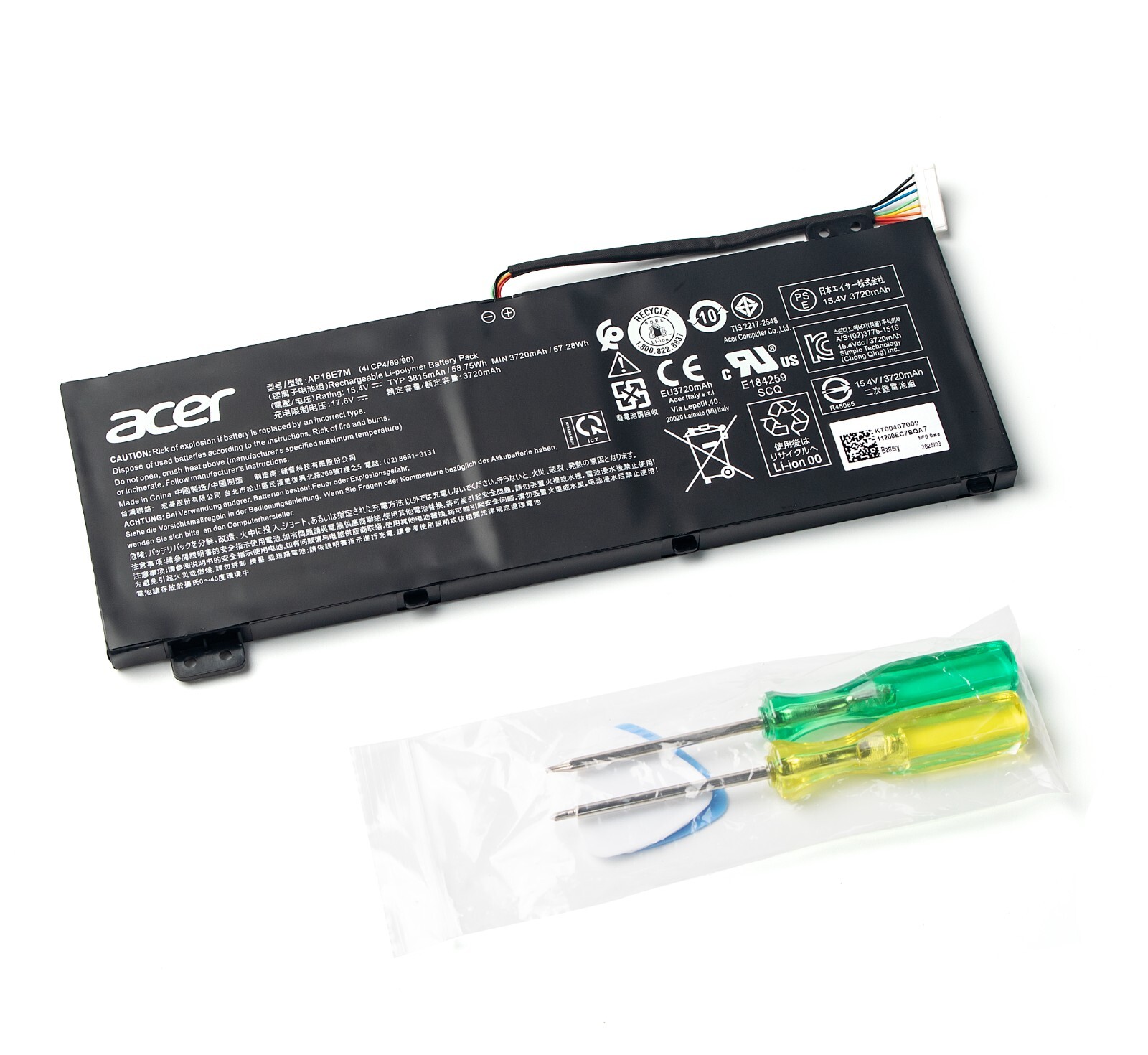 Genuine 58.75WH AP18E7M AP18E8M Battery Acer Nitro 5 AN515-52 AN515-54 AN515-55