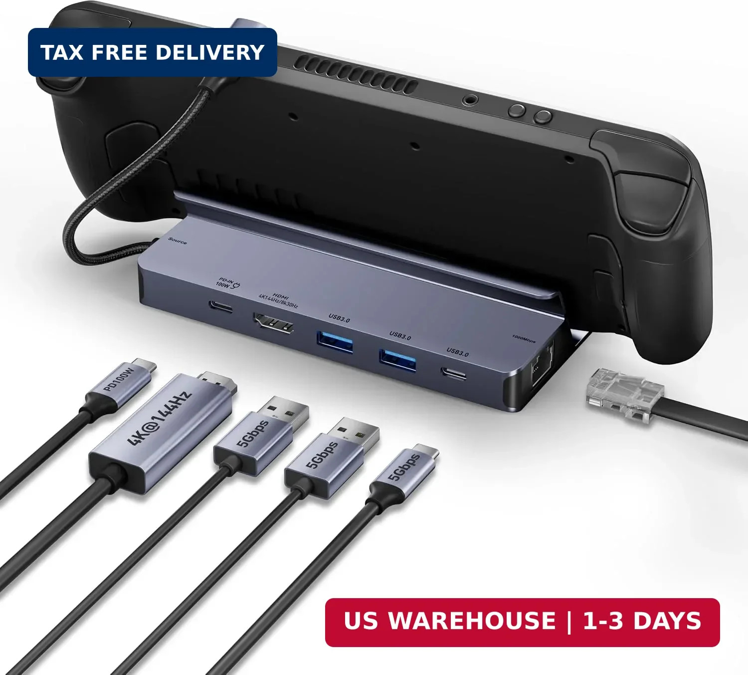 BENFEI 4K@144Hz Steam Deck Dock, Docking Station for Steam Deck (OLED)/ROG Ally,