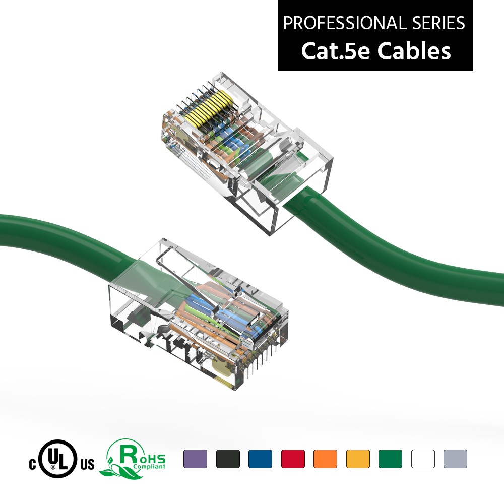 50Ft CAT5E UTP Ethernet Network Non Booted Cable Green