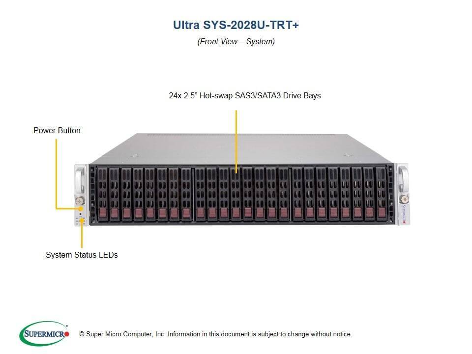 Supermicro SYS-2028U-TRT+ Barebones Server X10DRU-i+ NEW IN STOCK 5 Yr Warranty