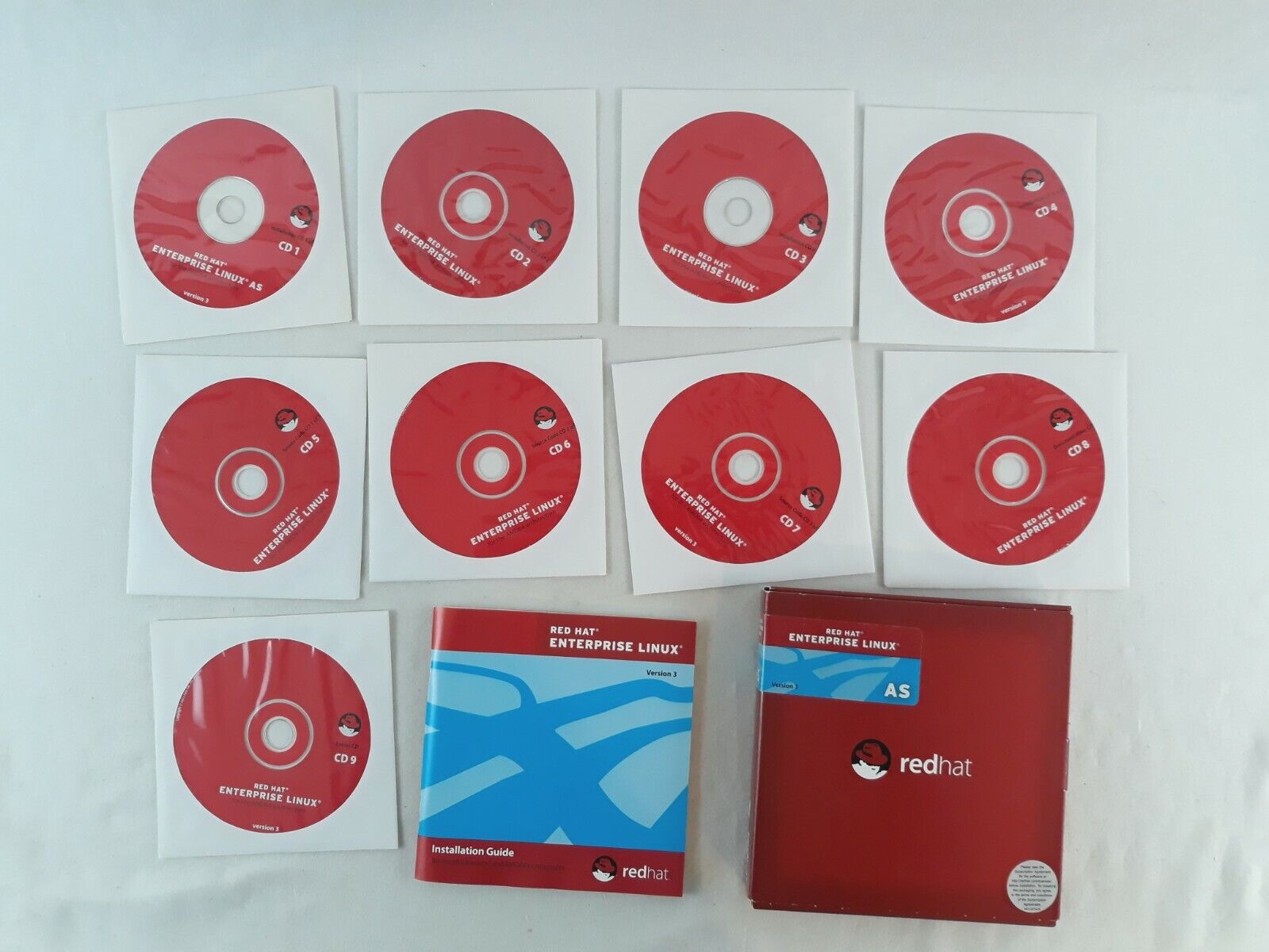 Red Hat Enterprise Linux AS Version 3 For AMD64 Architecture 9 CDs