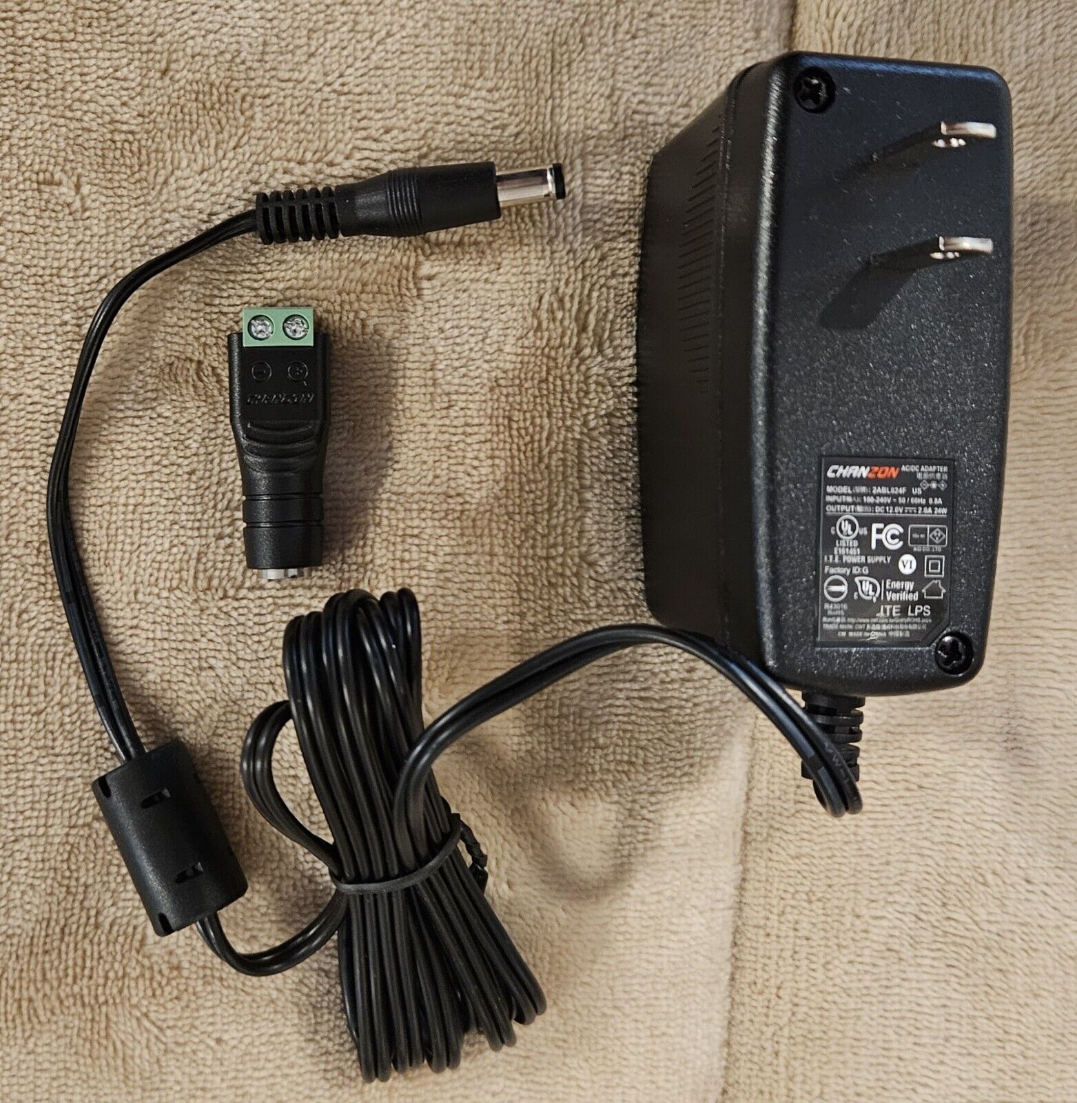 2ABL024F Chanzon 12V 2A UL Listed 24W AC DC Switching Power Supply Adapter  