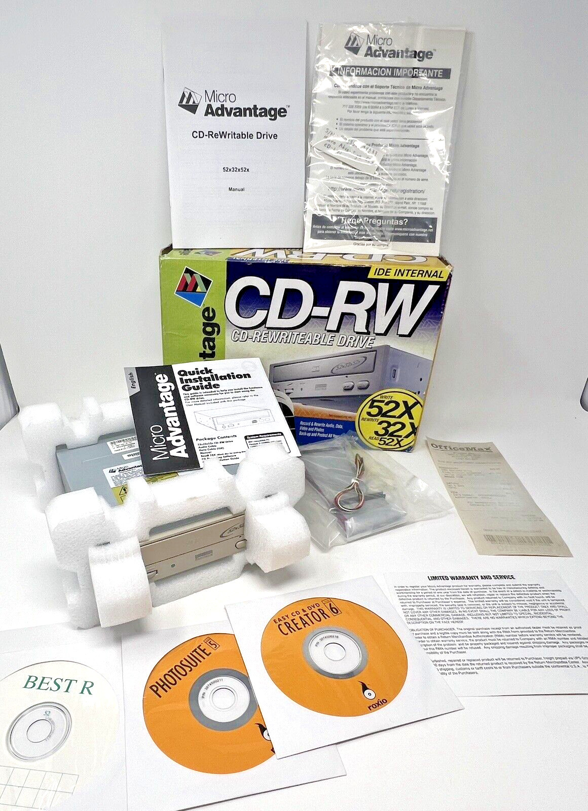 Micro Advantage CD-RW 52x32x52x Rewriteable Drive