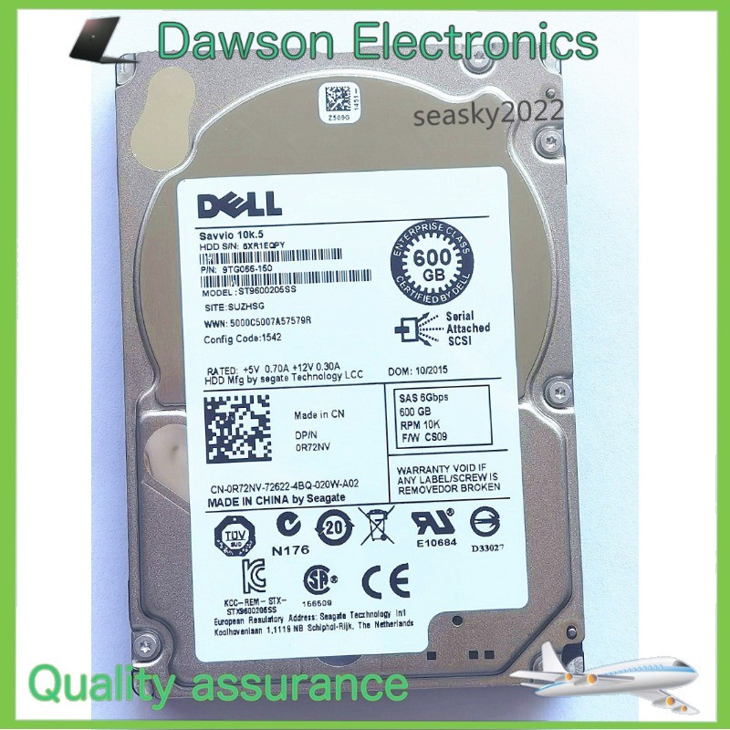 NEW DELL 600GB ST9600205SS R72NV 10K .5 6Gbps 2.5" 6Gbps SAS HDD HARD DRIVE