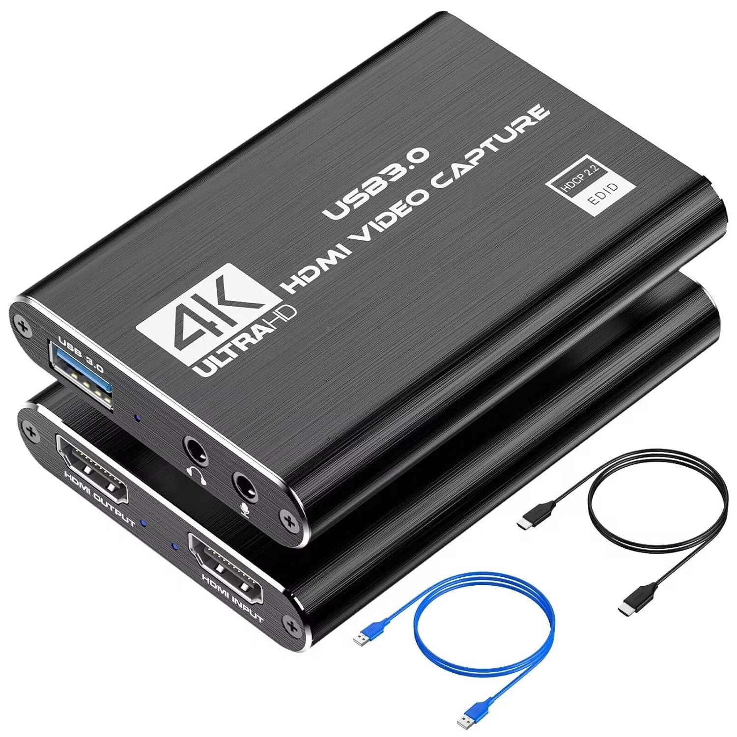 4K HDMI Capture Card for Streaming, Full HD 1080P 60FPS USB Cam Link Game Audio