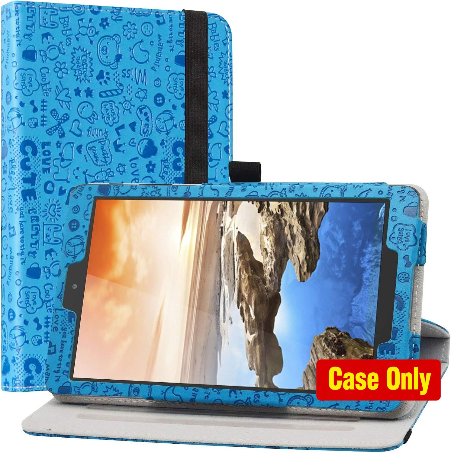 Cute Patterned 360° Rotating Stand Case for 8" Alcatel Joy Tab 2 / TCL Tab 8