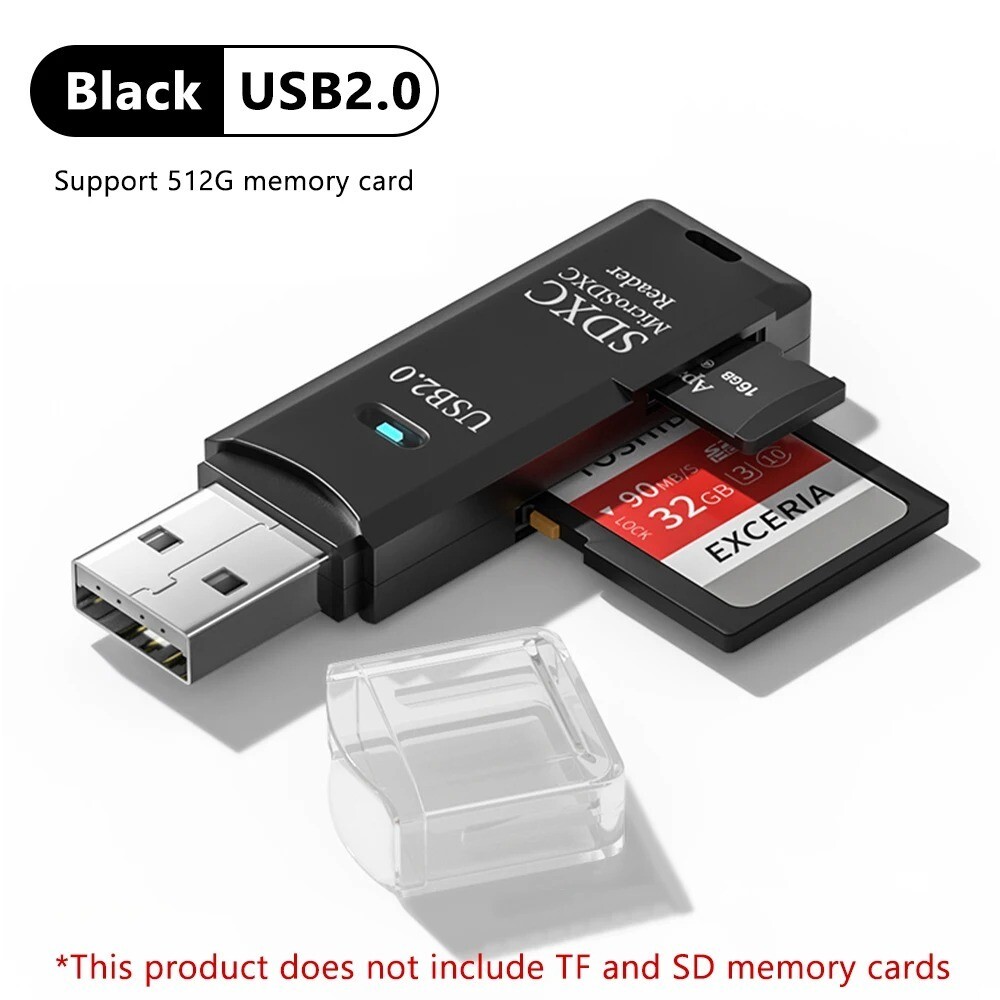 USB 3.0 6-in-1 OTG Card Reader – SD/TF/Type-C/USB Adapter for Phone Laptop PC