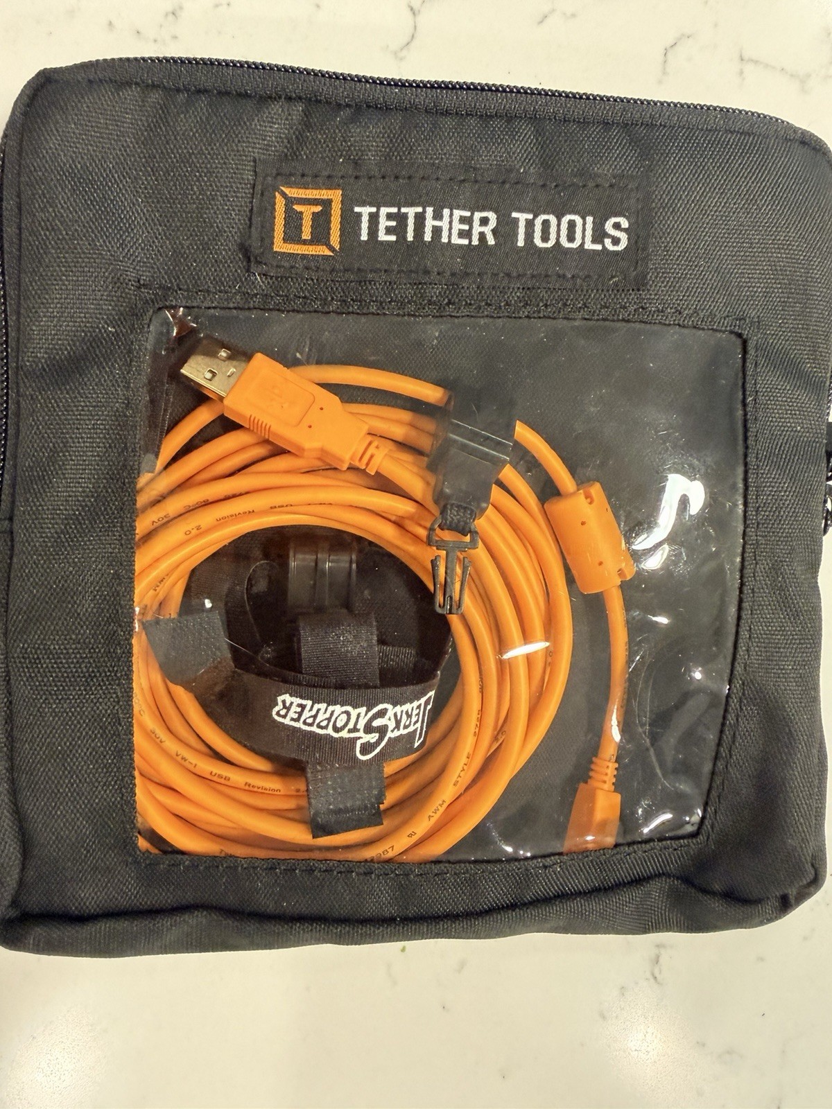 Tether Tools Starter Tethering Kit USB 2.0 Mini-B 5 Pin Cable 15 Ft (Orange)