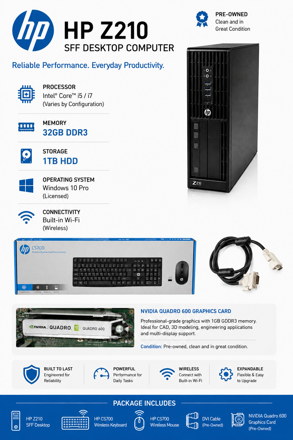 Intel(R) Xeon(R) CPU E31240 @ 3.30GHz, 3301 , 4 Core(s), 4 Logical Workstation