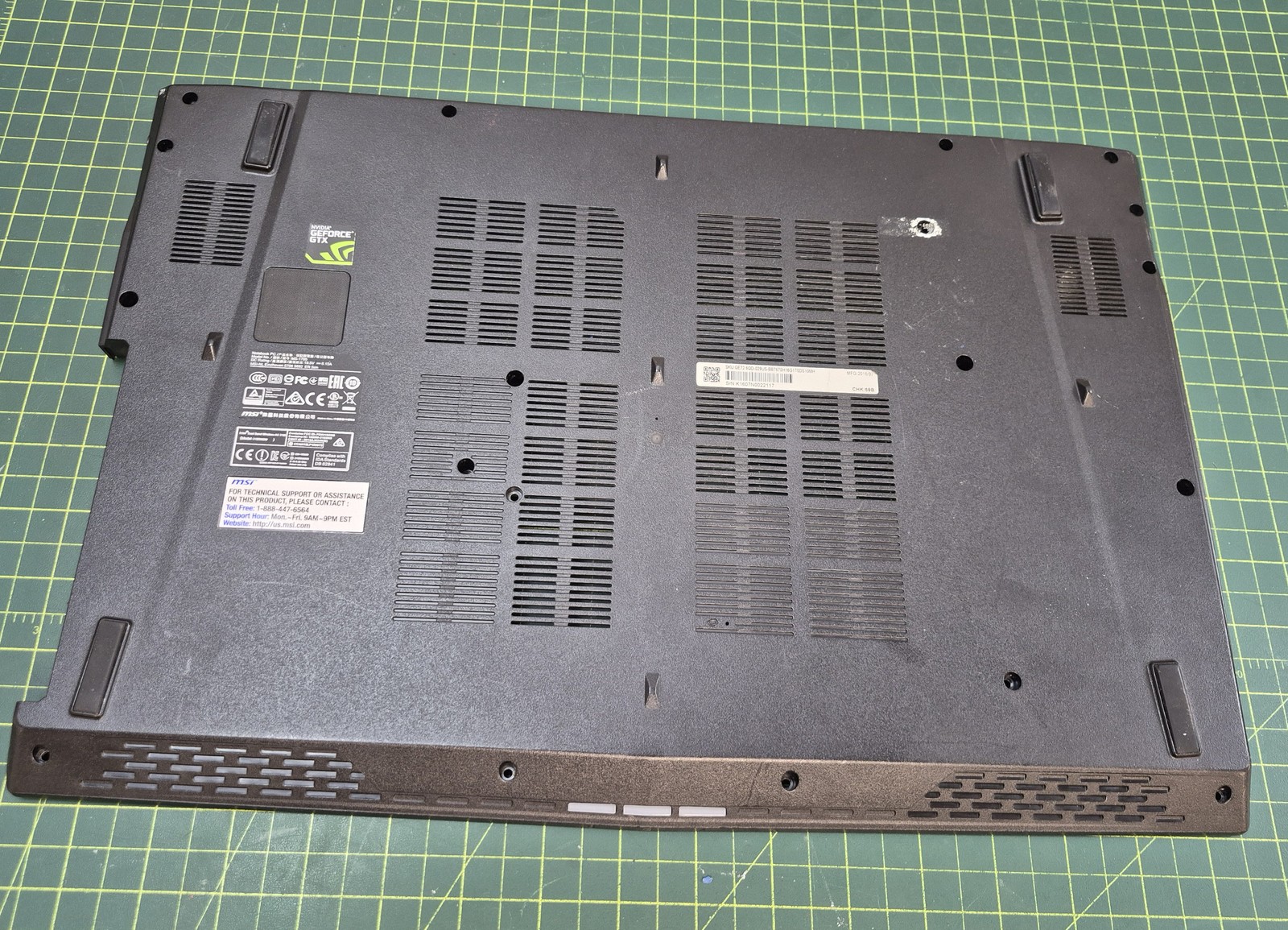 MSI GE72 6QD Apache Pro 17.3 Lower Bottom Case Base Cover 307791D266TA2 #f4
