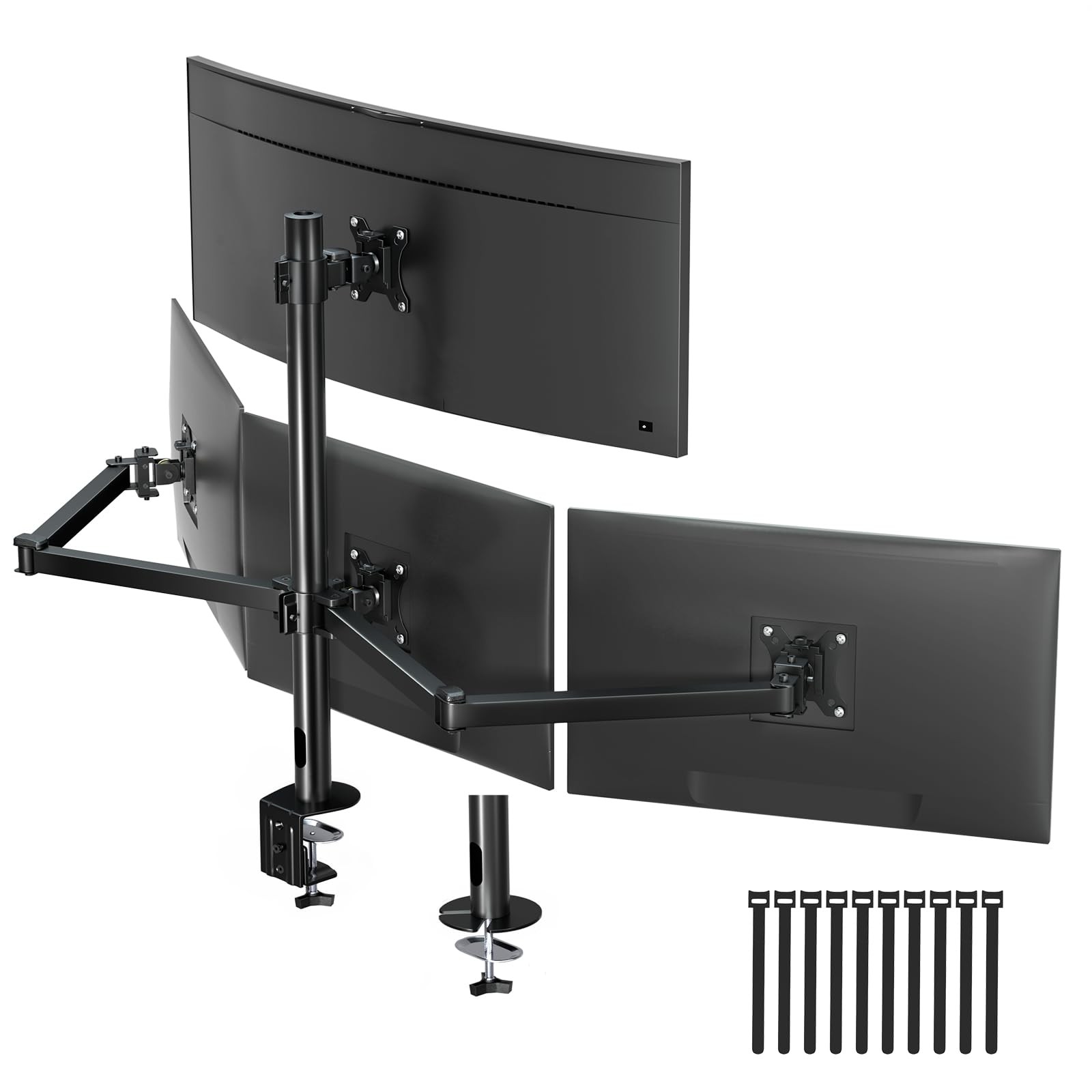 Quad Monitor Mount for 17-32 Inches - Fully Adjustable Heavy Duty 4 Monitor Arm