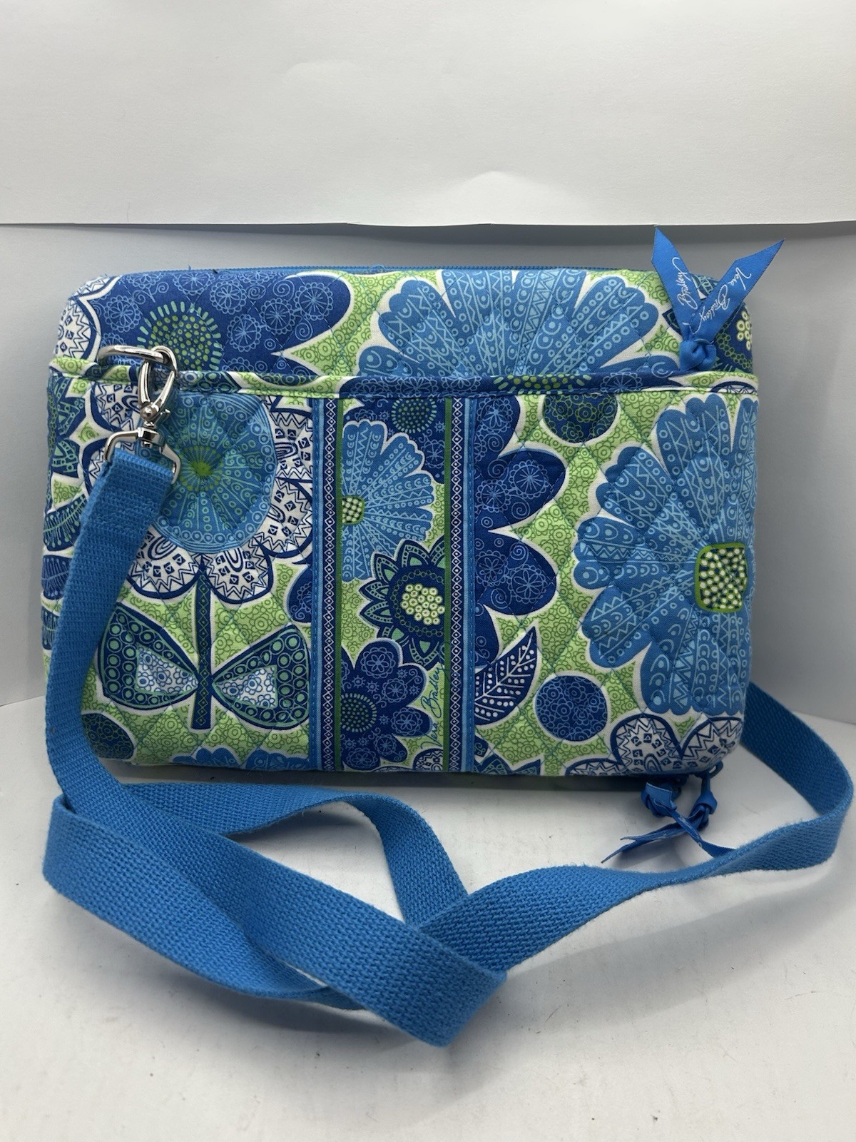 Vera Bradley Ellie Blue Hard Shell Case Kindle iPad Tablet Crossbody w/ Strap
