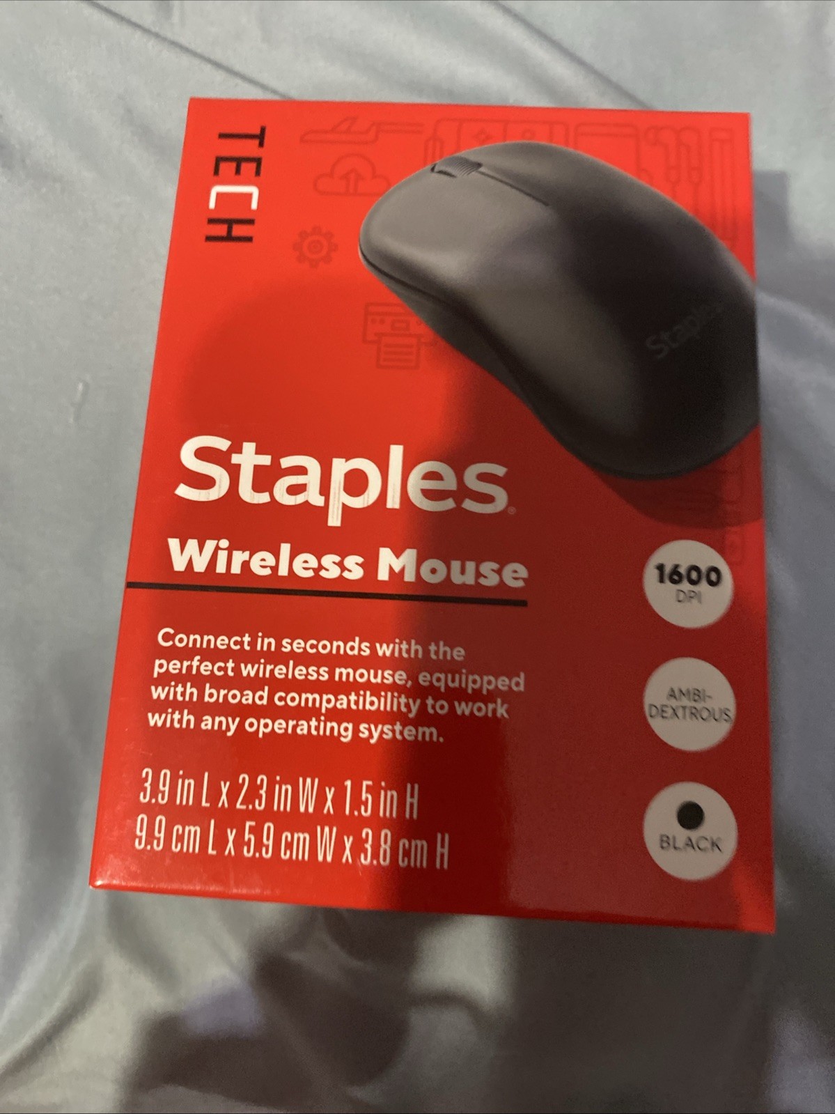 NEW Staples Wireless MOUSE Optical USB  BLACK