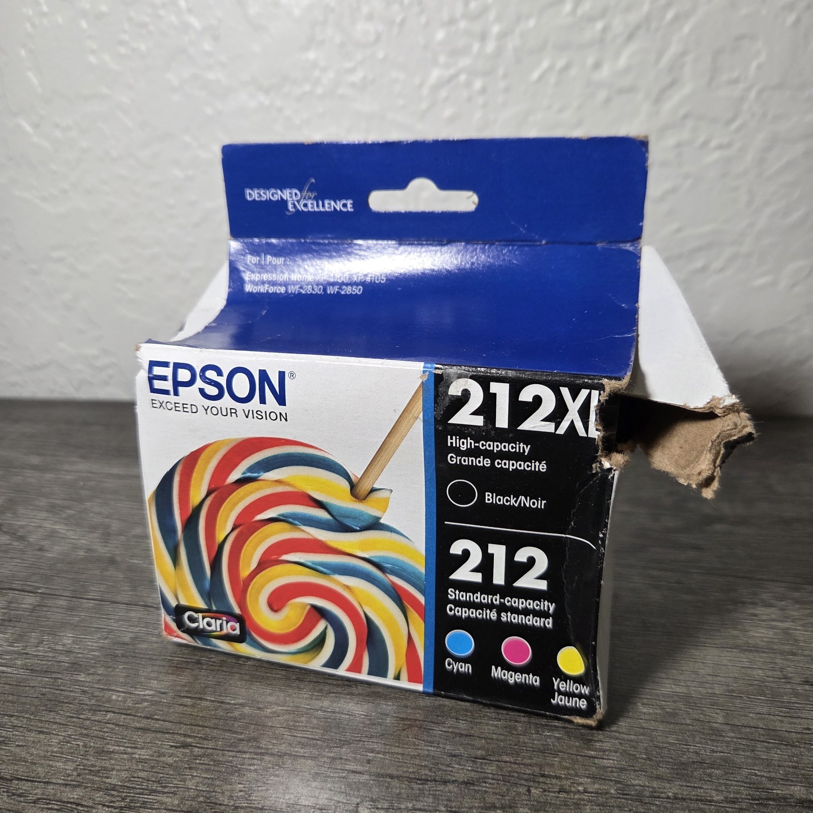 NEW Genuine Epson 212XL Black & 212 C/M/Y Color Ink Cartridges Exp 09/2027