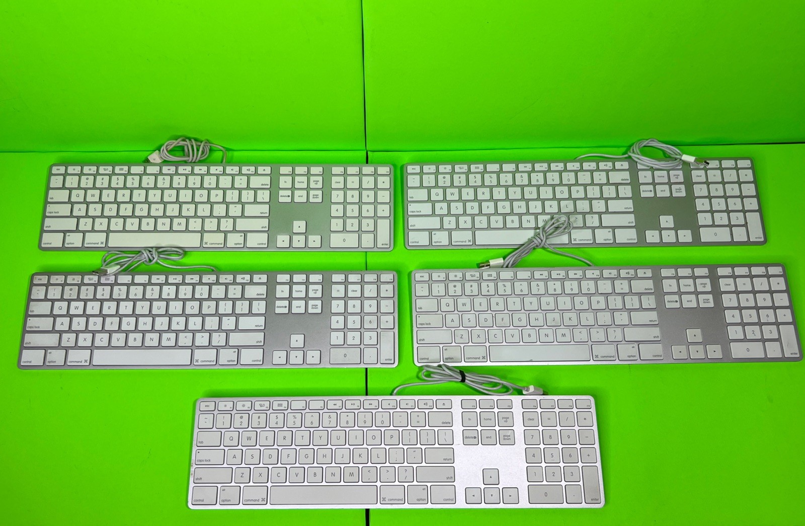 LOT OF 5 Apple A1243 Wired USB Slim Keyboard - Excellent - SAME DAY - WARRANTY