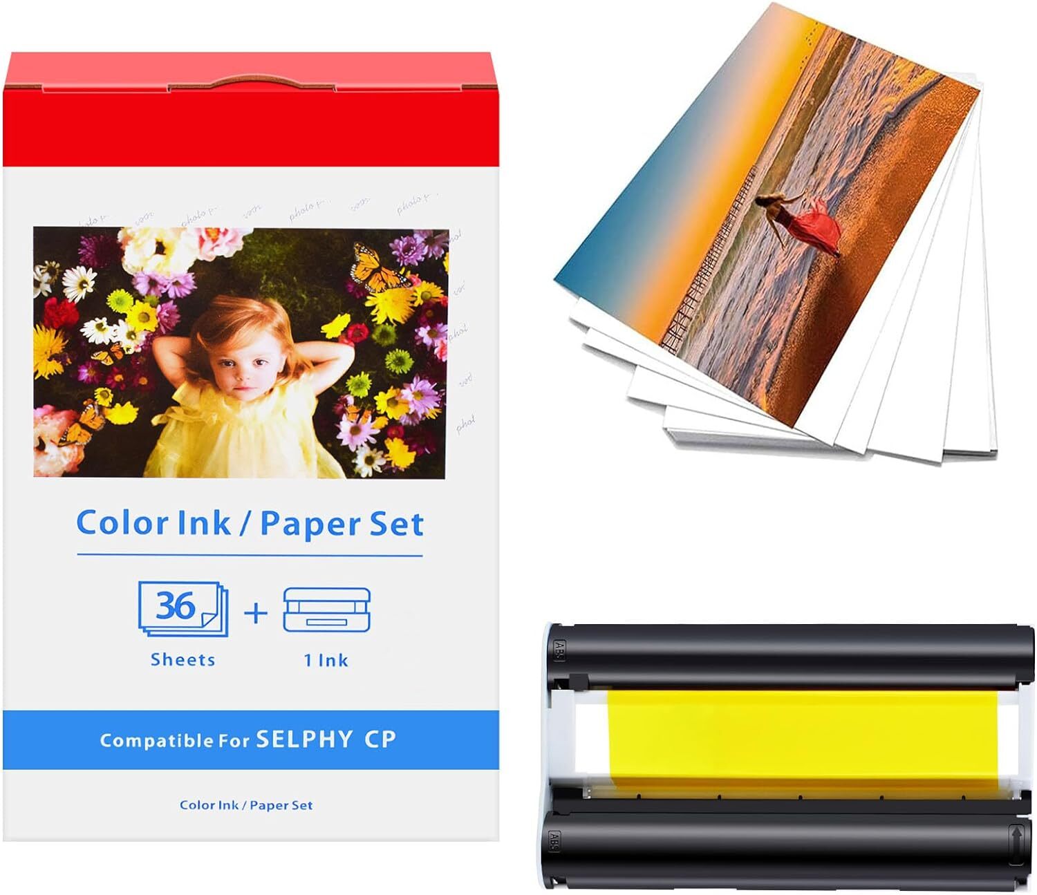 Canon Selphy KP36 Ink Paper Pack 36 Sheets 4x6 with Color Cartridge