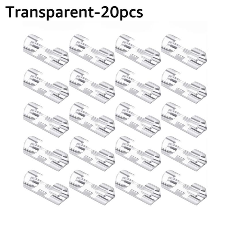 20pcs Cable Clips for Desktop & Charging—tidy Wire Management & Cord Holding