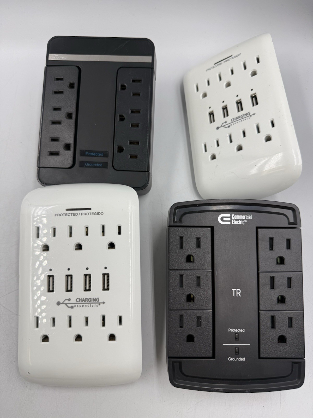 Home Office Surge Protector Lot - Wall Taps with USB Ports - 4 Units