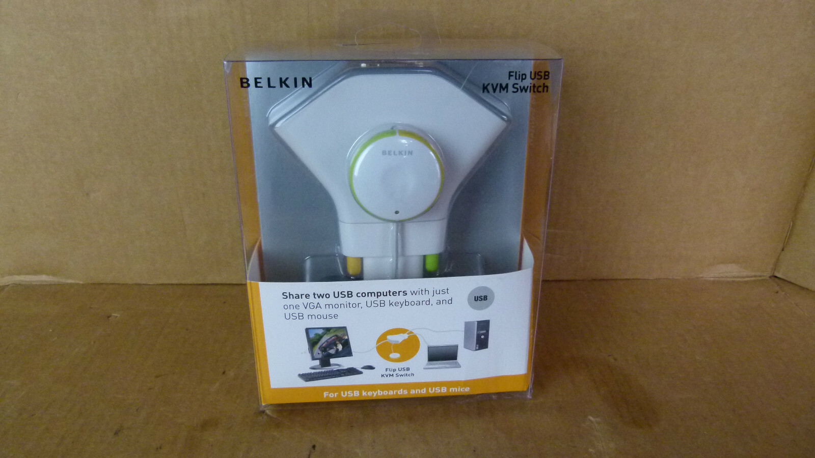 Belkin Flip USB KVM Switch - Share Two USB Computers