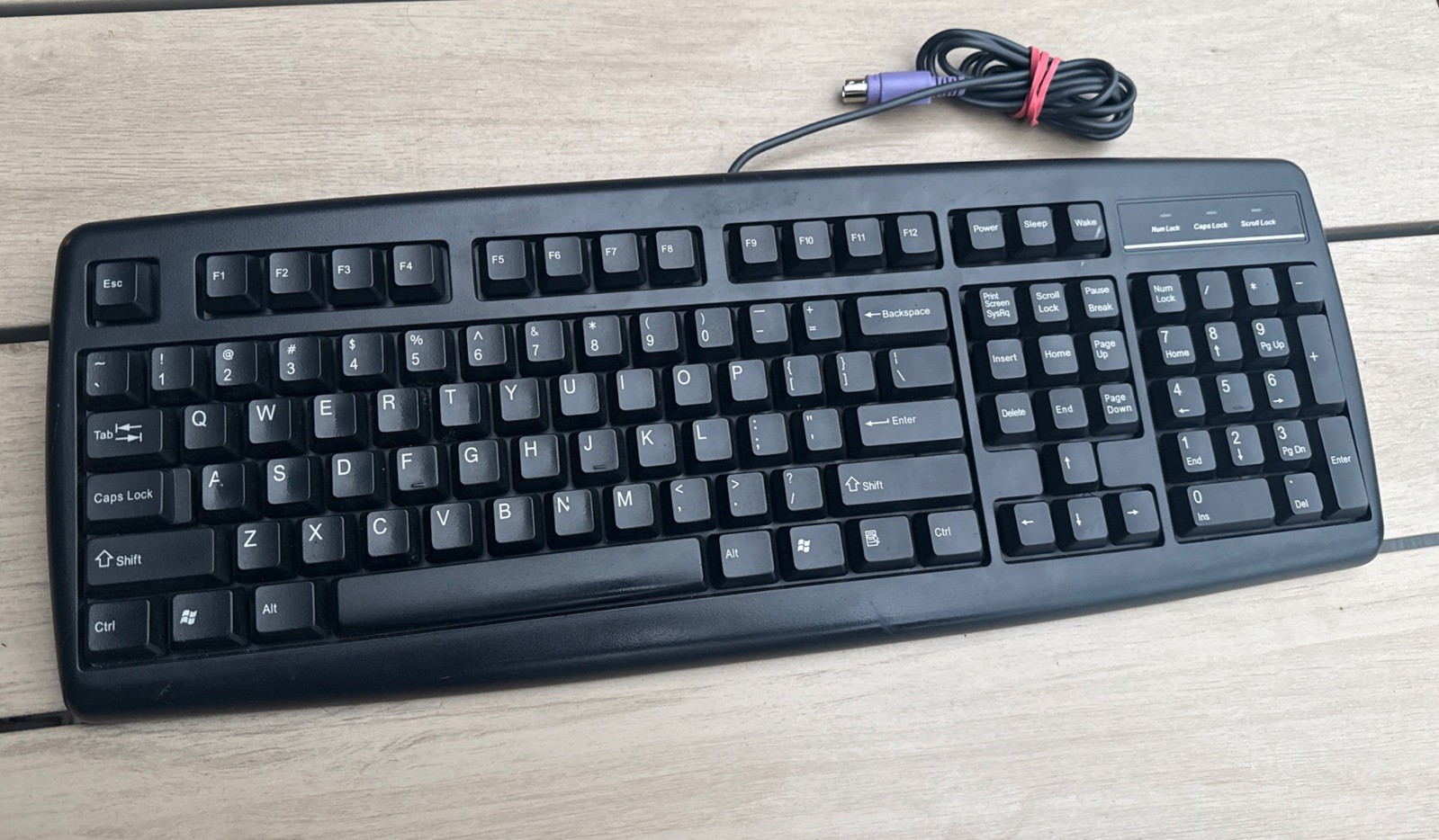 Vintage AOpen Black PS/2 Desktop Keyboard P/N 90.00029.68B0 Tested ( Excellent )