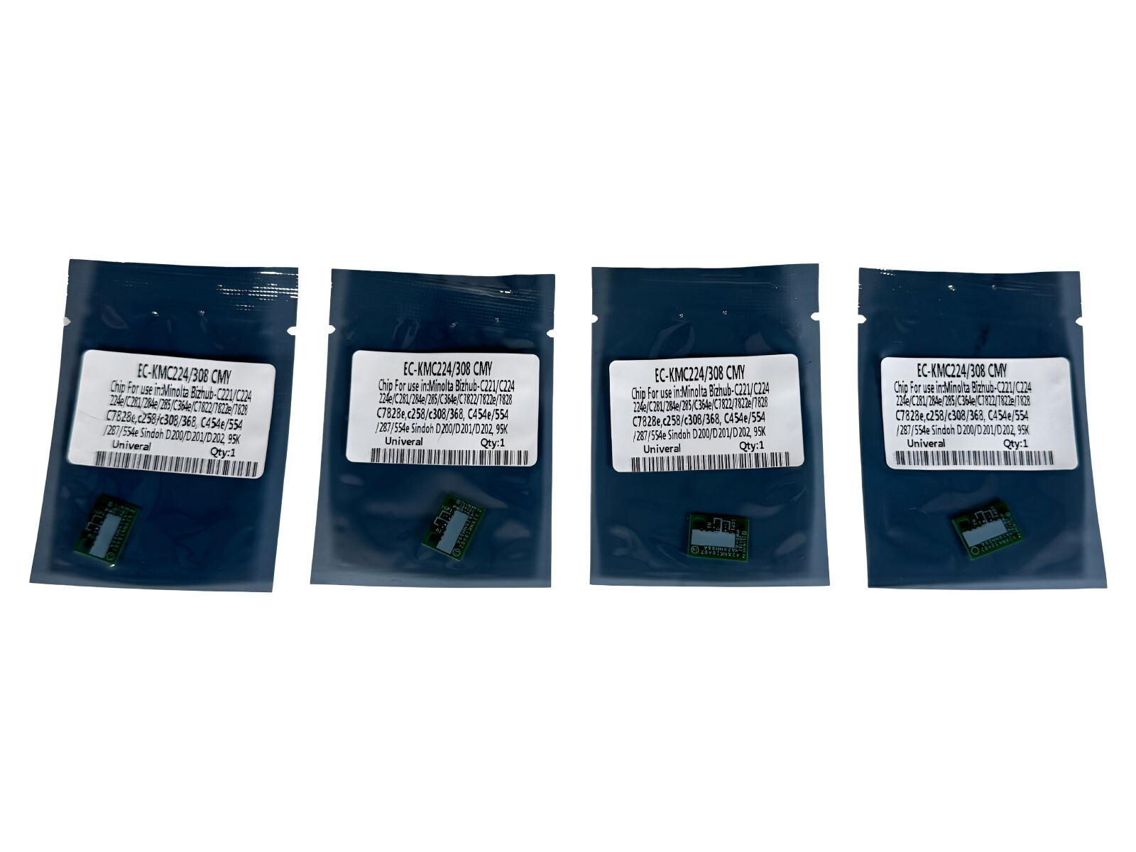 Kit 4 Drum Chips for Konica Minolta DR-512K DR-512C DR-512M DR-512Y Cartridges