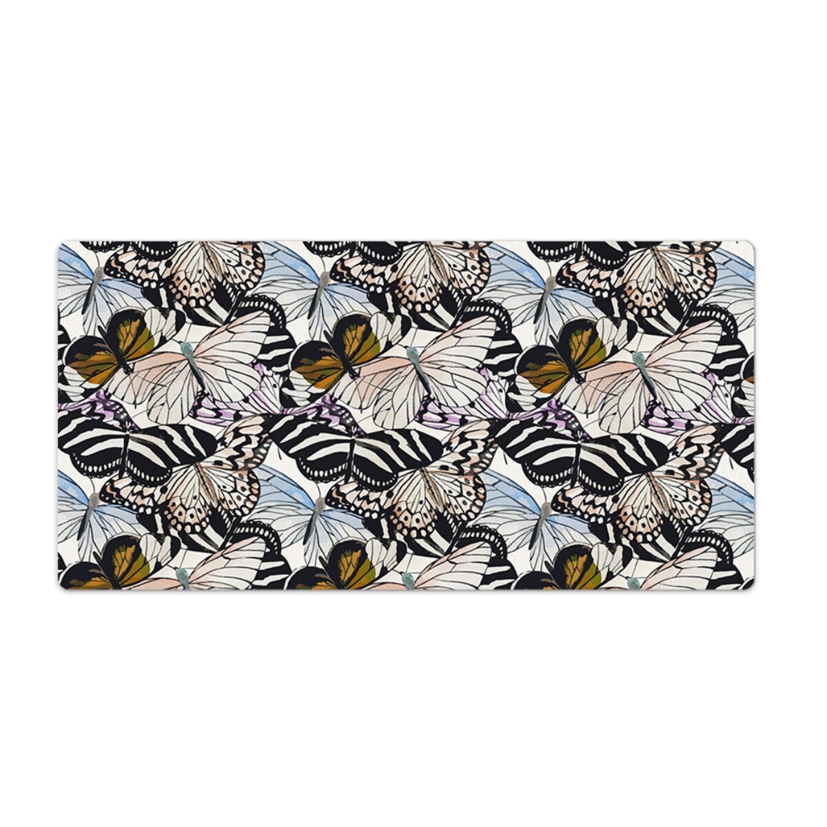 Waterproof Mat Desk Writing Pad for Office and Home Watercolour Butterfly 120x60