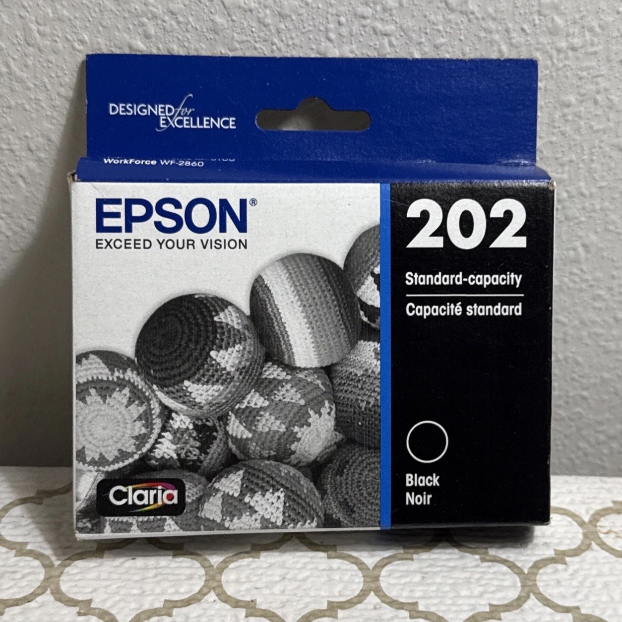 Genuine Epson 202 ink Cartridge Black New In Box Ex 8/27+