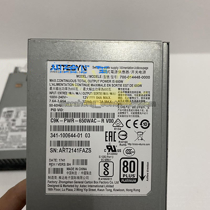 1PCS Cisco C9K-PWR-650WAC-R AC Power Supply 650W