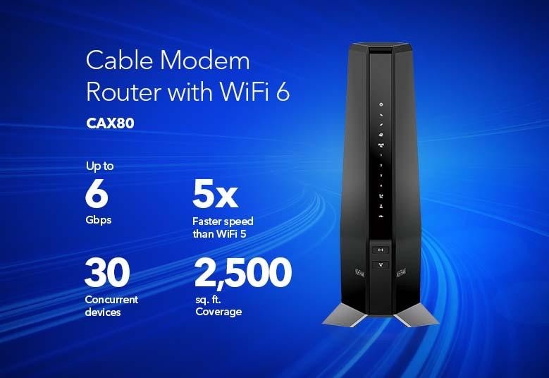 NETGEAR - Nighthawk AX6000 Wi-Fi 6 Router with DOCIS 3.1 Cable Modem - Black