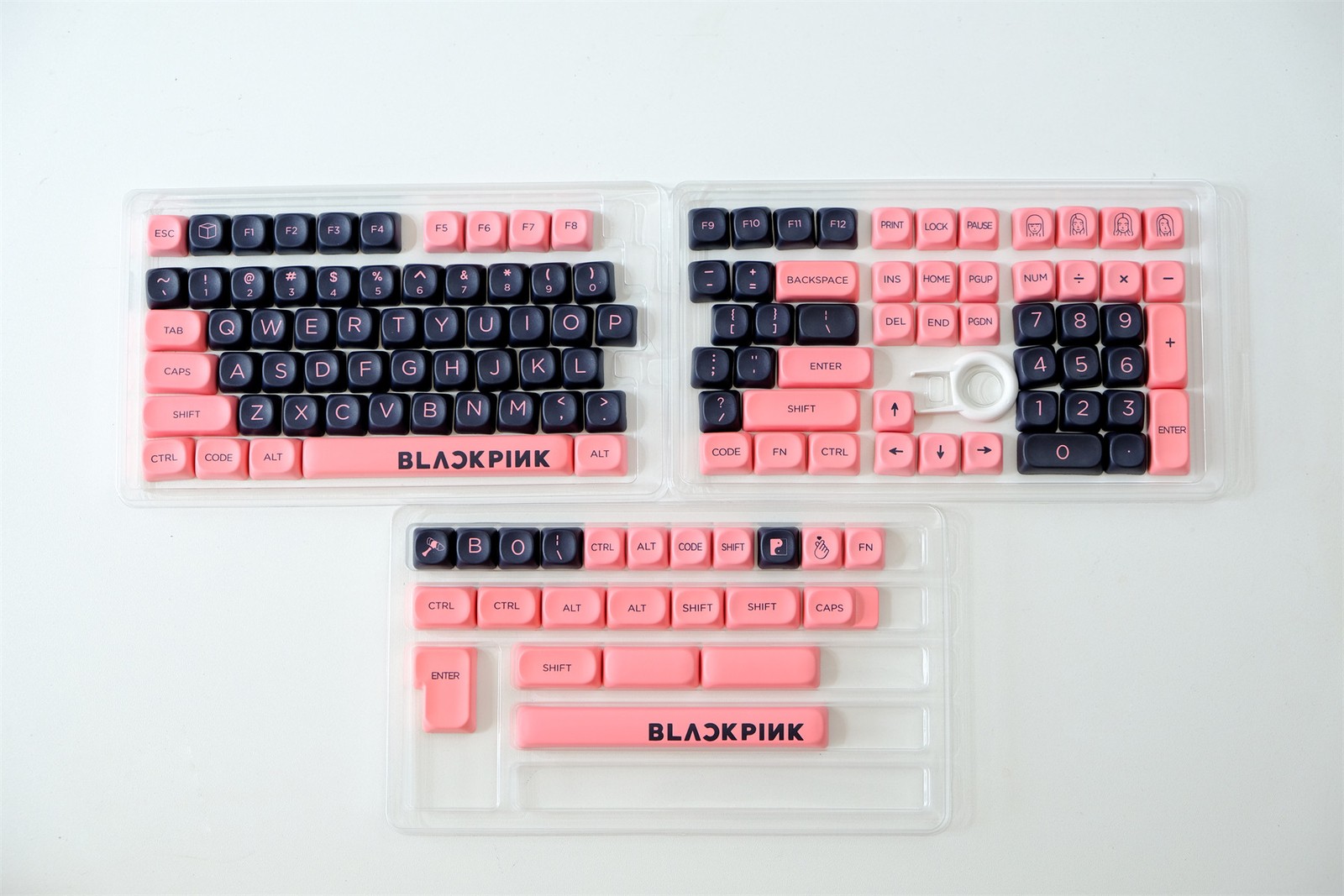 130 Keys MOA Profile Black Pink PBT Dye Subs Keycap Set