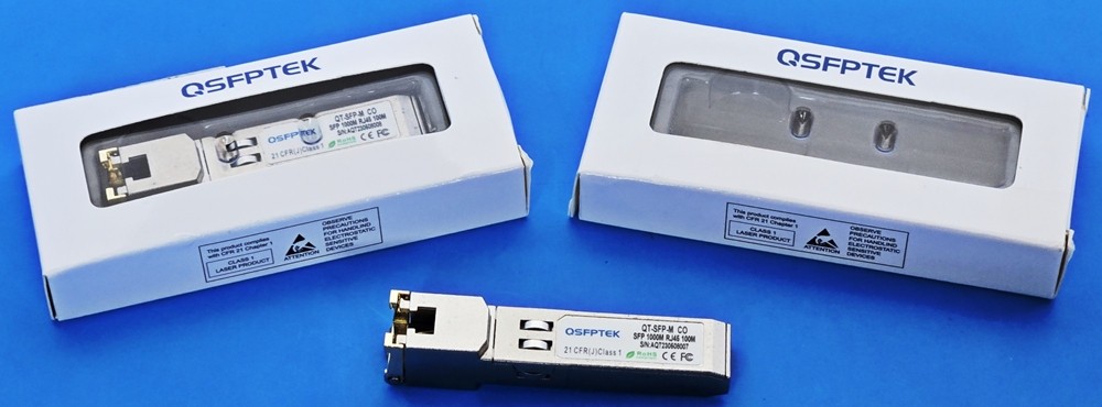 (2) QSFPTEK – QT-SFP-M CO 1000BASE-T Copper SFP Transceiver Nodule