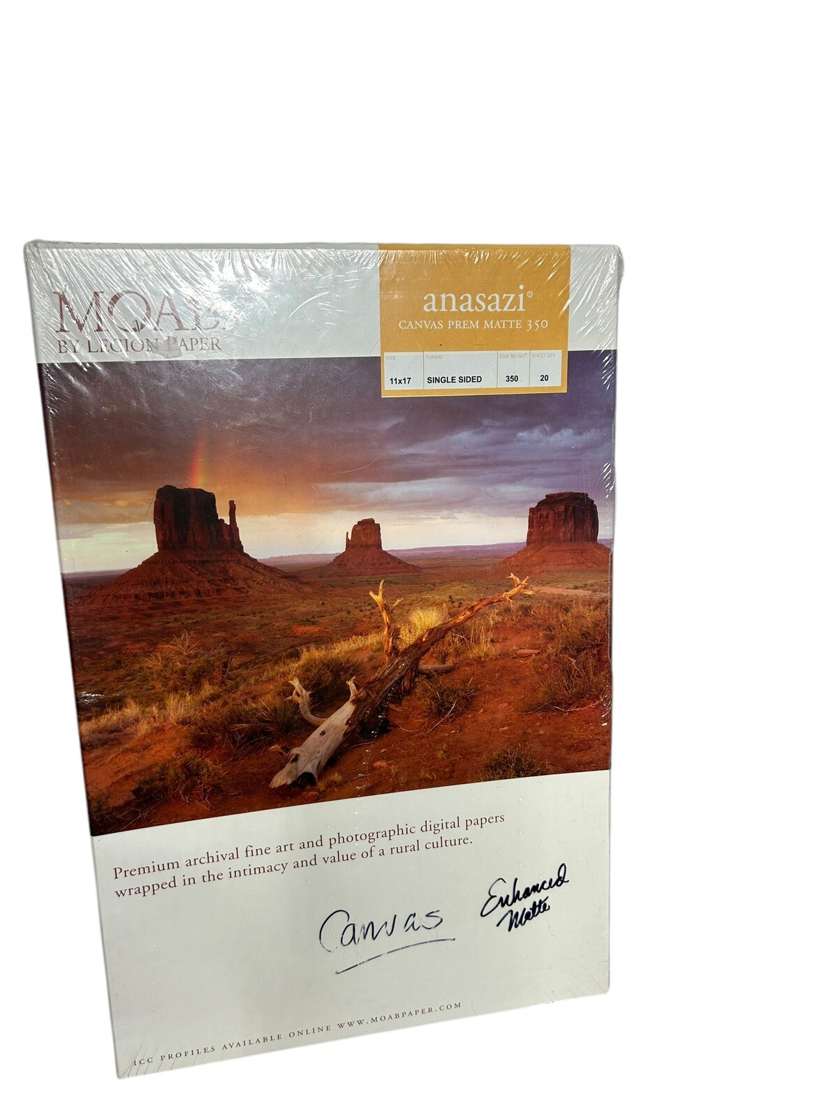 Moab ANASAZI Canvas Matte 1Side Inkjet Paper, 11x17", 20 Sheets new sealed