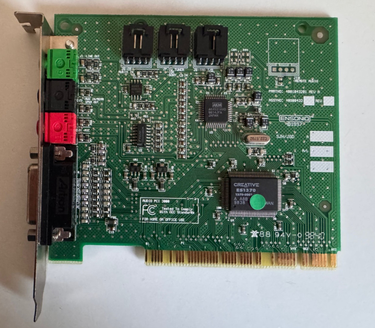 Creative Labs Ensoniq ES1370 AUDIO PCI 3000 Sound Card Windows 95/98/2000/NT/XP