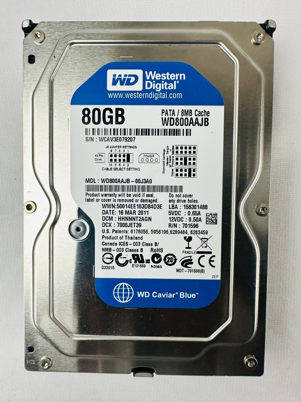 Western Digital WD800AAJB-00J3A0 Hard Disk Drive