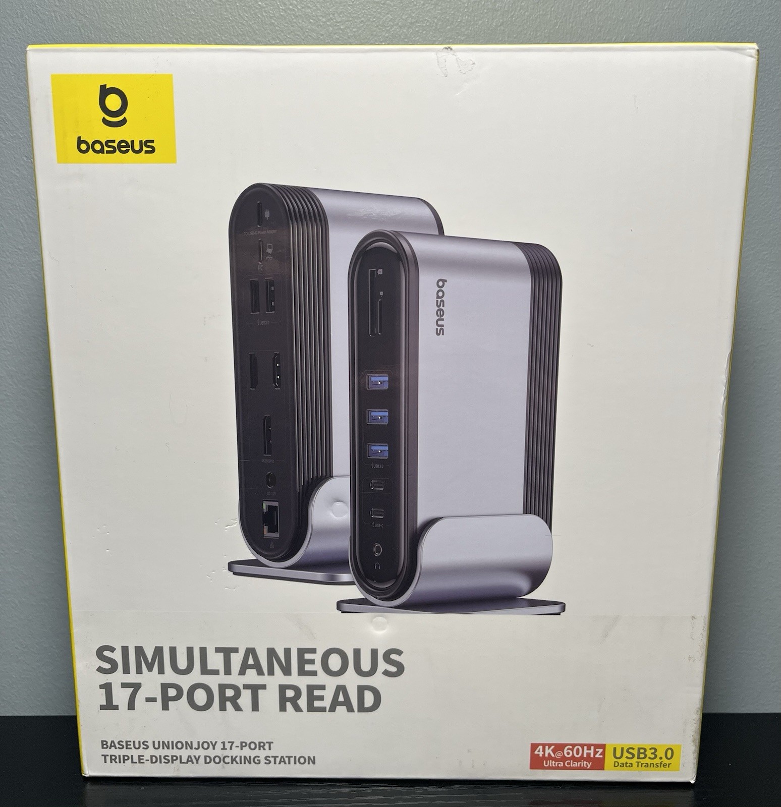Baseus 17-in-1 Docking Station, Laptop Docking Station 3 Monitors 7 USB 4K HDMI
