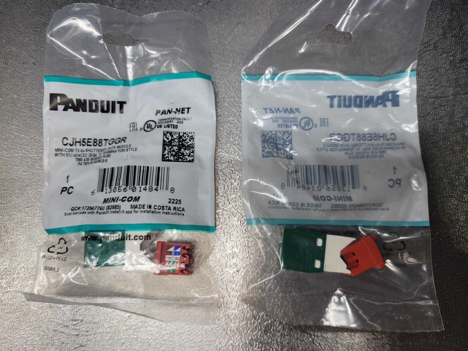Lot of 50 - Panduit CJH5E88TGGR UTP Jack Module - Green