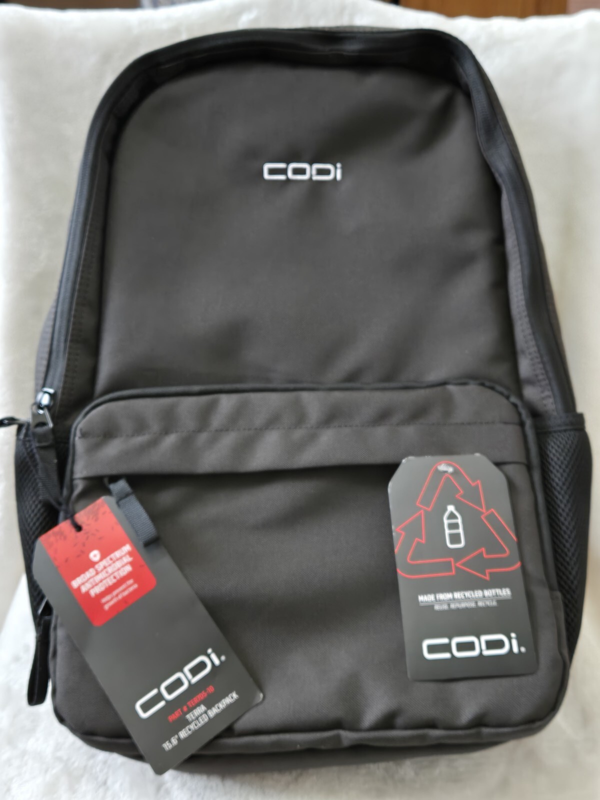 Backpack Antimicrobial Coating NEW with tags Codi Terra 100% Recycled 15.6"