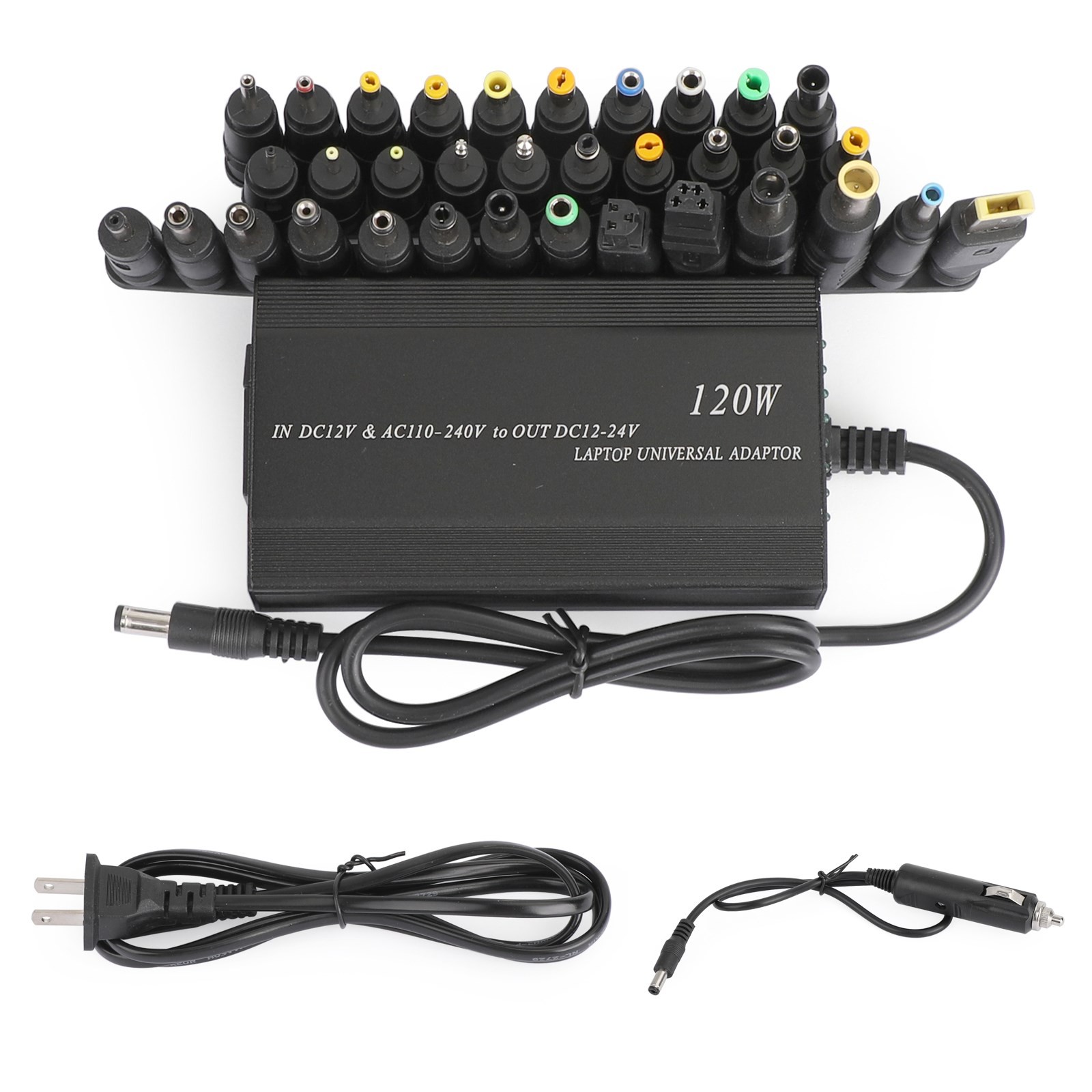 120W Car Home 34 Tips Power Supply Adapter Charger for Laptop Notebook US Plug